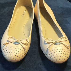 Coach Light Peach Studded Ballet Flats